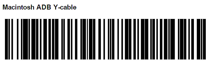 Macintosh ADB Y-cable barcode.