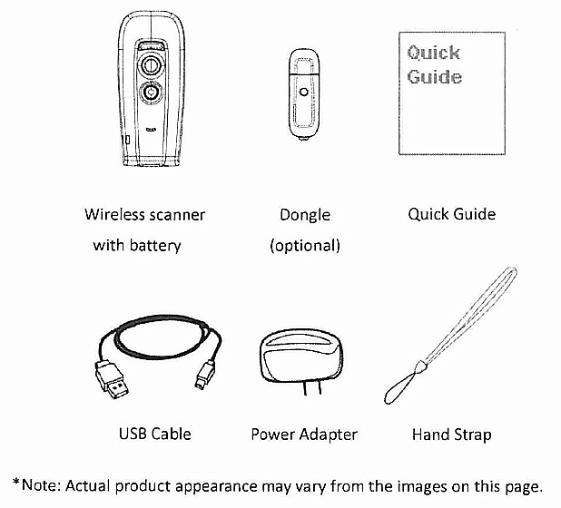 Follett 5350 Pocket Scanner package contents.