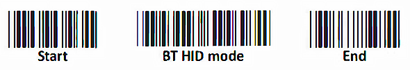 BT HID Mode barcodes.