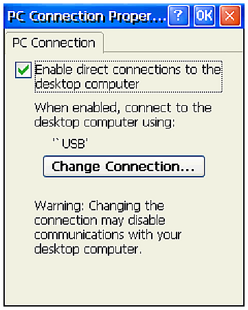 PC Connection Properties pop-up.